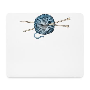 Stricken Strickzeug Garn Wollkugel Wolle Geschenk - Mousepad (Querformat) - Weiß - Vorne