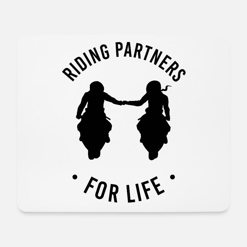 Riding Partners Pärchen Liebespaar Bikercouple - Mousepad (Querformat) - Weiß
