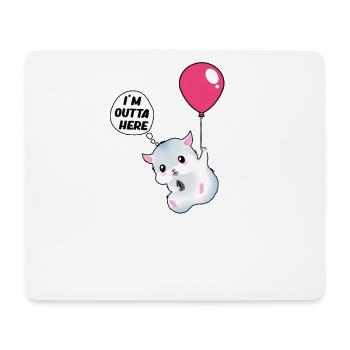 Un hamster Avec un tournesol Accroché - Tapis de souris (format paysage) - blanc - Devant