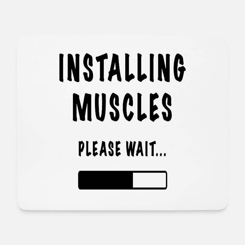 Installing Bodybuilding Muskeln muskel funny humor - Mousepad (Querformat) - Weiß