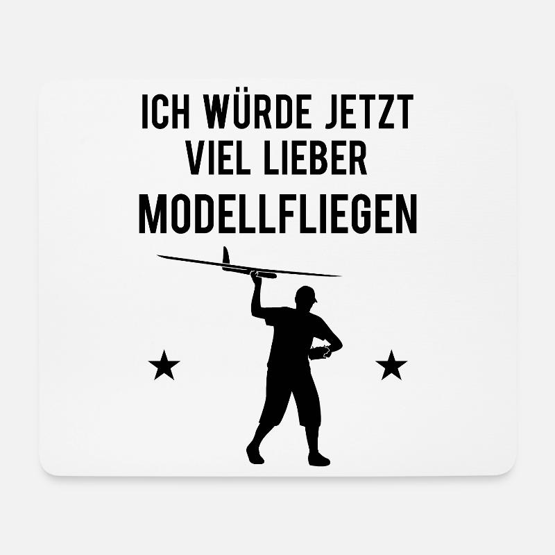 Modellflug Modellbauer Flugzeug Segler Geschenk - Mousepad (Querformat) - Weiß