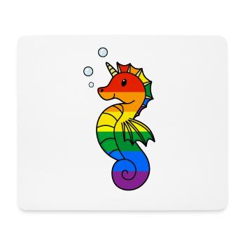 LGBT seahorse unicorn rainbow flag gay - Mouse Pad (horizontal) - white - Front