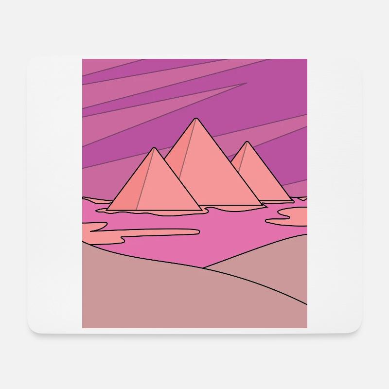 Retro Pyramide Wüste Sonne - Mousepad (Querformat) - Weiß