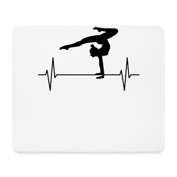 Gymnastique battement de coeur ligne cadeau dames filles - Tapis de souris (format paysage) - blanc - Devant