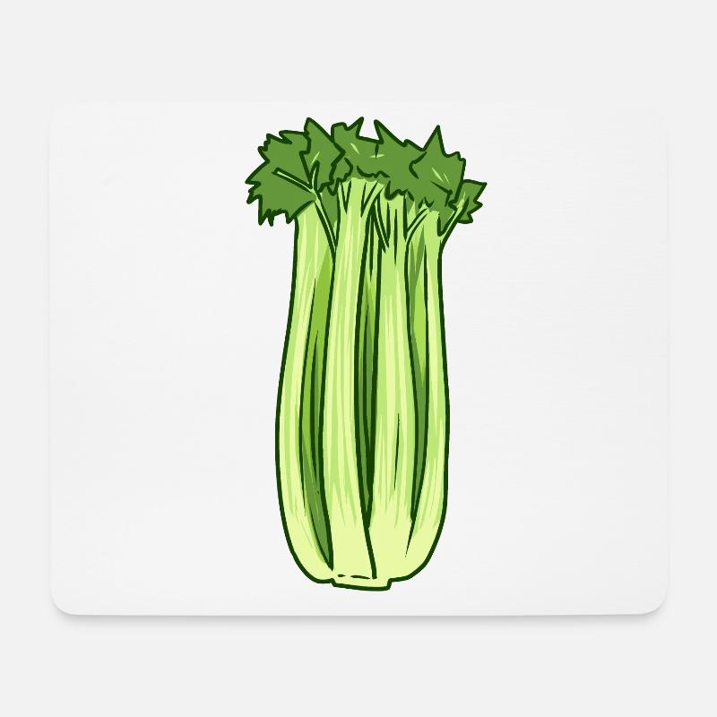 Staudensellerie Sellerie Gemüse Rohkost Bio Vegan - Mousepad (Querformat) - Weiß