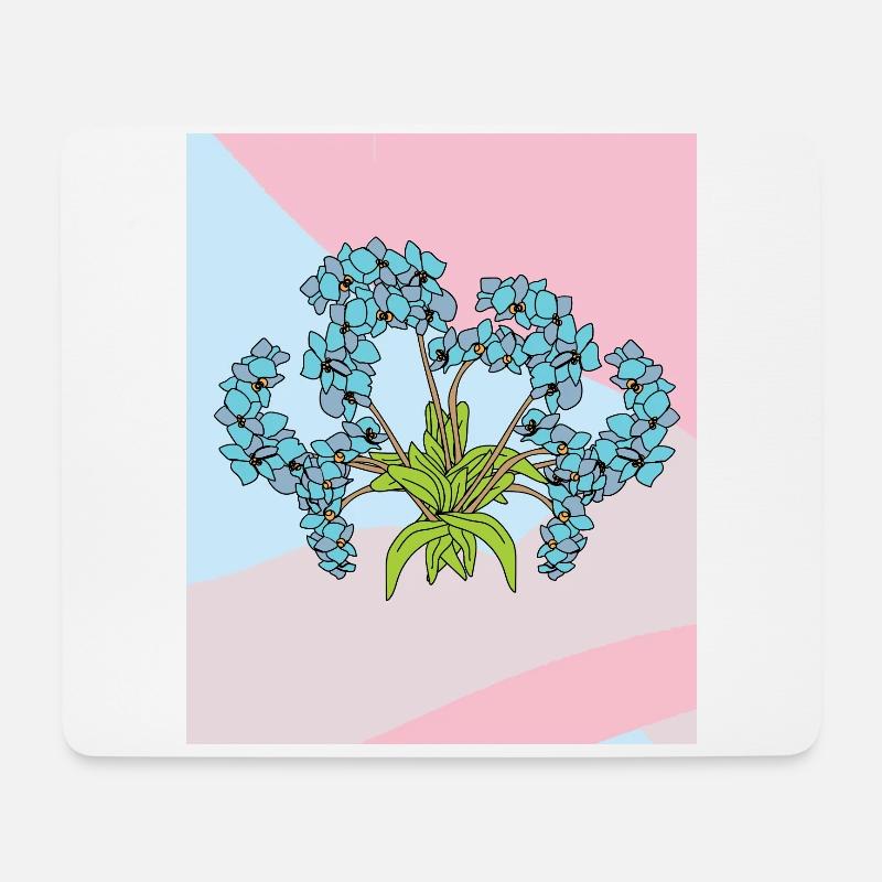 Vintage Blumen Orchideen Bunt - Mousepad (Querformat) - Weiß