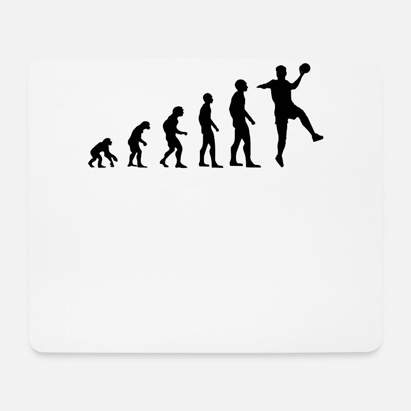 Handballer Evolution Handball Sportler Geschenk - Mousepad (Querformat) - Weiß