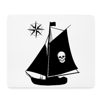 Bateau pirate Skull Compass Windrose Pirates - Tapis de souris (format paysage) - blanc - Devant