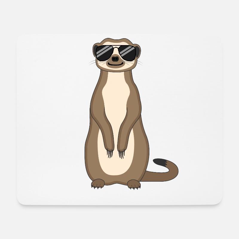 Erdmännchen Lustig Geschenk Damen Herren Kinder - Mousepad (Querformat) - Weiß