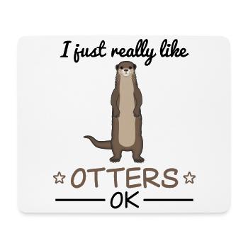 Loutre Loutre Drôle de sort Martre Cadeau - Tapis de souris (format paysage) - blanc - Devant