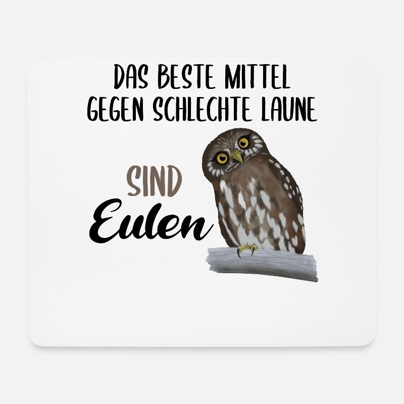 Eule Süßer Uhu Vogel Lustiger Spruch Geschenk - Mousepad (Querformat) - Weiß