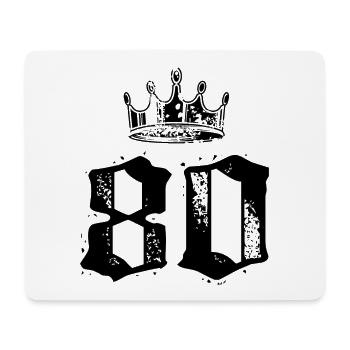 80 Zahl Krone - Mousepad (Querformat) - Weiß - Vorne