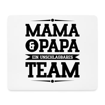 mama und papa team - Mousepad (Querformat) - Weiß - Vorne