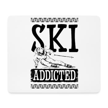 Accro au ski - Tapis de souris (format paysage) - blanc - Devant