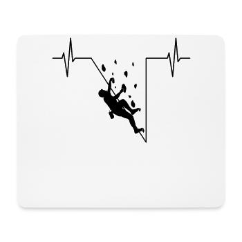 Kletterer EKG Linie Kletterwand Kletterhalle - Mousepad (Querformat) - Weiß - Vorne