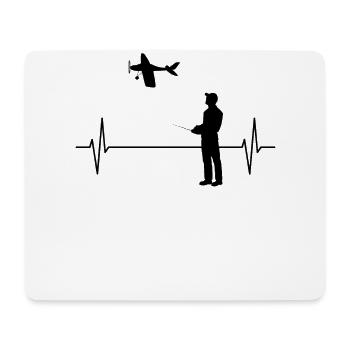 RC Modèle d’avion Flight Heartbeat Line Cadeau - Tapis de souris (format paysage) - blanc - Devant