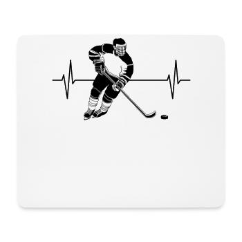Ice Hockey Hockey Player ECG Line Gift - Mouse Pad (horizontal) - white - Front