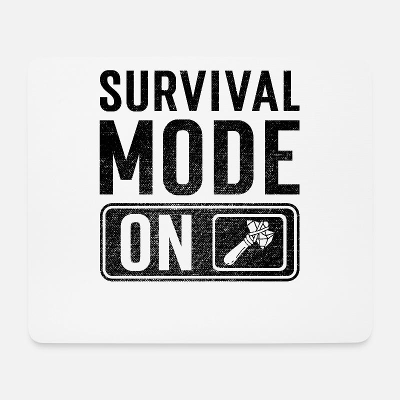 Survival Mode on - Mousepad (Querformat) - Weiß