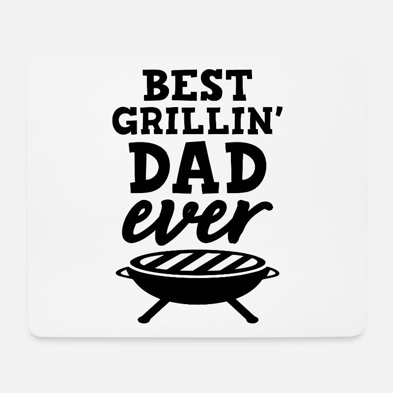 griller dad papa - Mousepad (Querformat) - Weiß