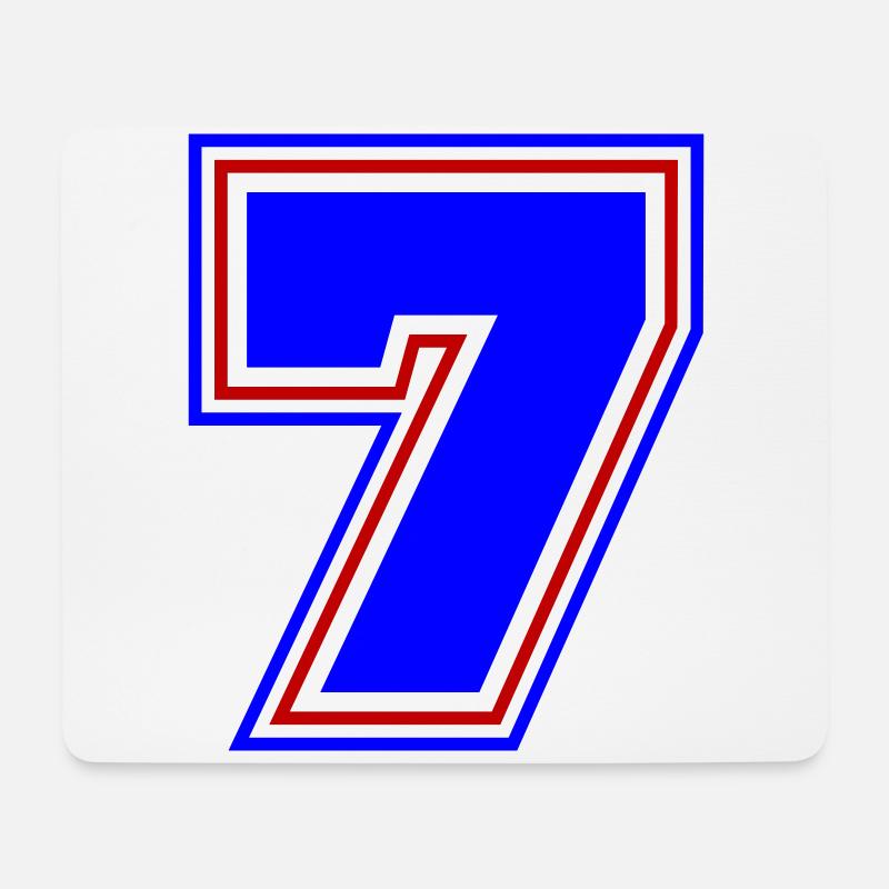 7 Zahl nummer - Mousepad (Querformat) - Weiß