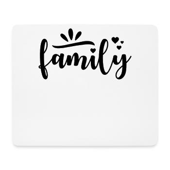 Familie Text mit Herzen - Mousepad (Querformat) - Weiß - Vorne