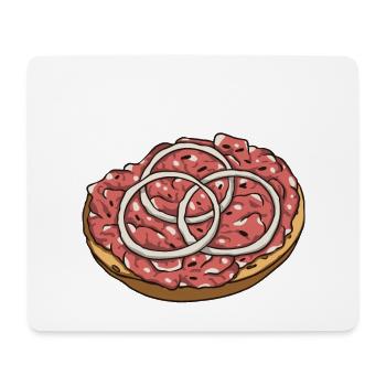 Nacht Uhrzeit Mannes Mett Mettbrötchen Witzig - Mousepad (Querformat) - Weiß - Vorne