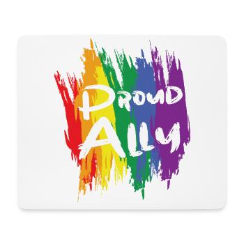 LGBTQ+ Pride LGBT Fier Allié Homo Rainbow - Tapis de souris (format paysage) - blanc - Devant