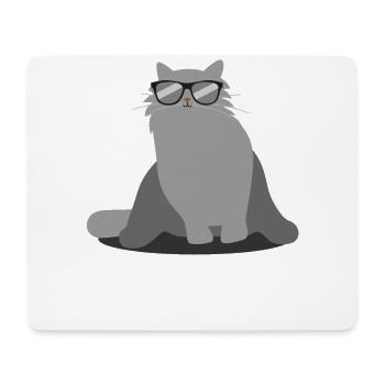 Chat avec lunettes de soleil Drôle de chaton Cadeau - Tapis de souris (format paysage) - blanc - Devant