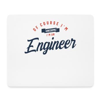 Of Course I Am Awesome I'm an Engineer - Mouse Pad (horizontal) - white - Front