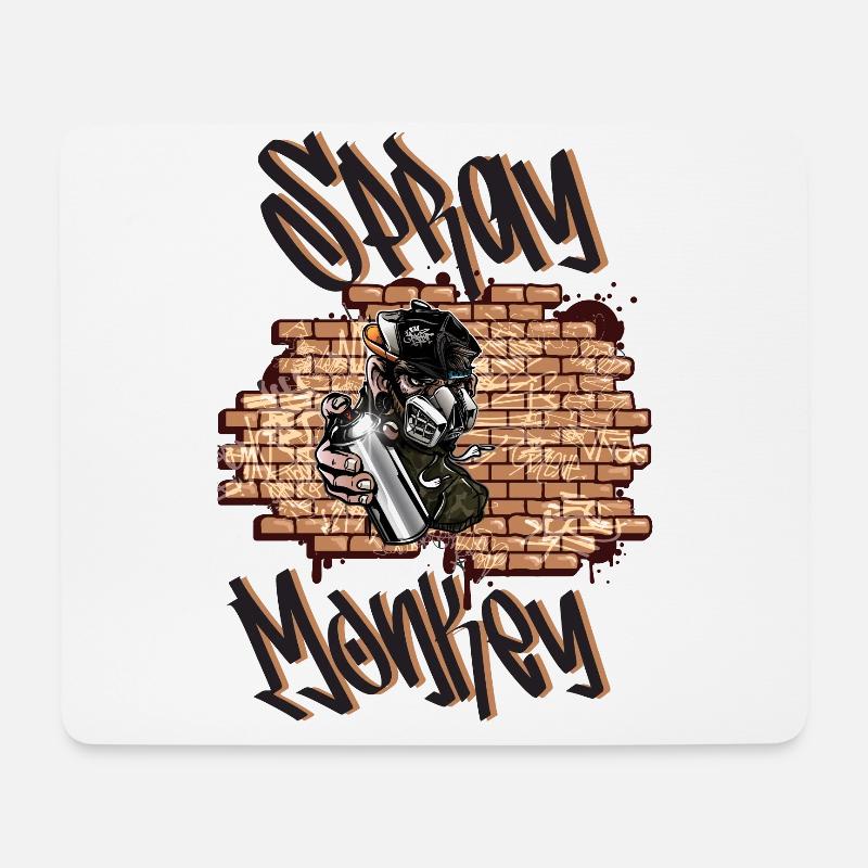 Spray Monkey Graffiti - Mousepad (Querformat) - Weiß