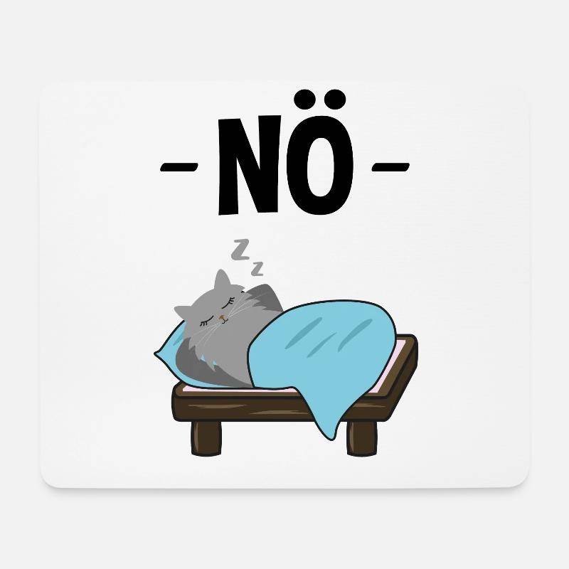 Böse Katze Nö Lustiger Spruch Geschenk - Mousepad (Querformat) - Weiß