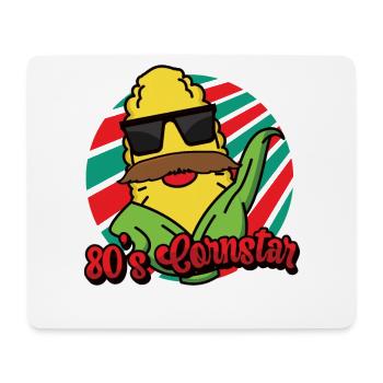 Années 80 Cornstar Moustache Barbe Drôle Moustache - Tapis de souris (format paysage) - blanc - Devant