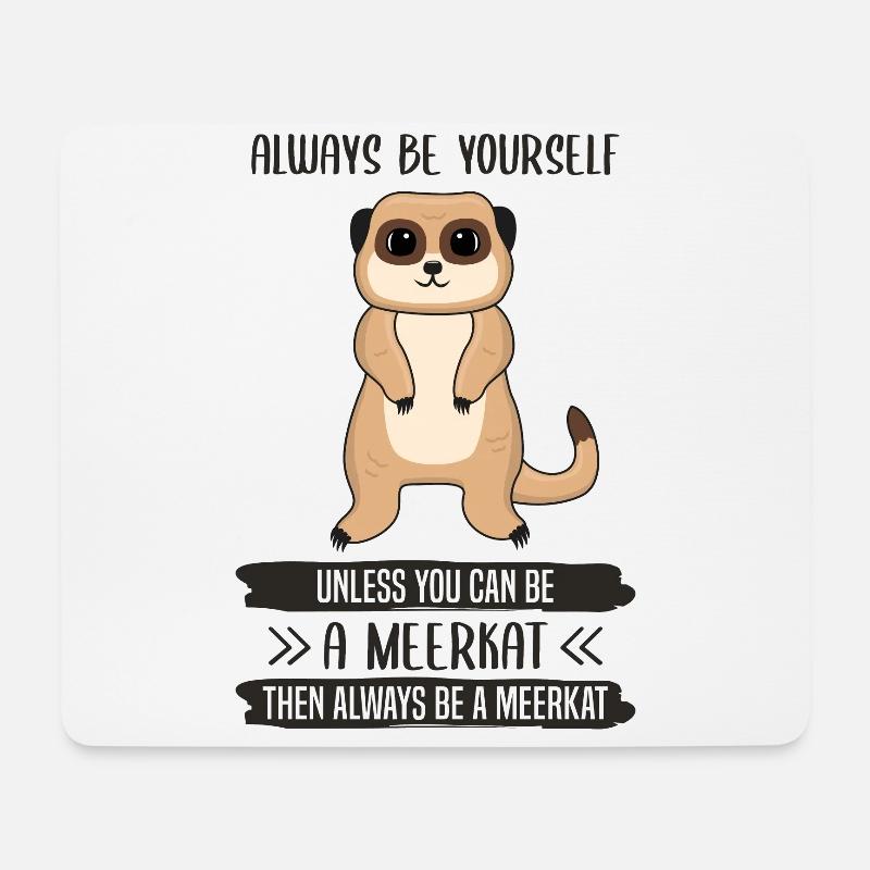 Erdmännchen Sei Immer Du Selbst Spruch Geschenk - Mousepad (Querformat) - Weiß