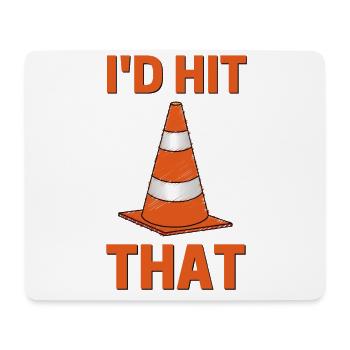 Id hit that funny autocross orange cone driver - Mouse Pad (horizontal) - white - Front
