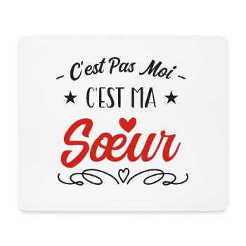c'est pas moi c'est ma sœur - Tapis de souris (format paysage) - blanc - Devant