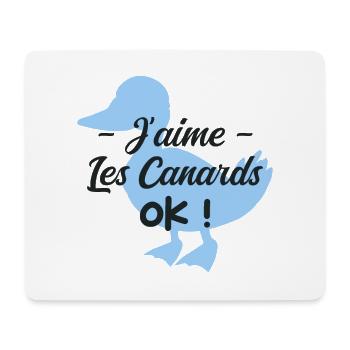 J'aime les canards Ok - Tapis de souris (format paysage) - blanc - Devant