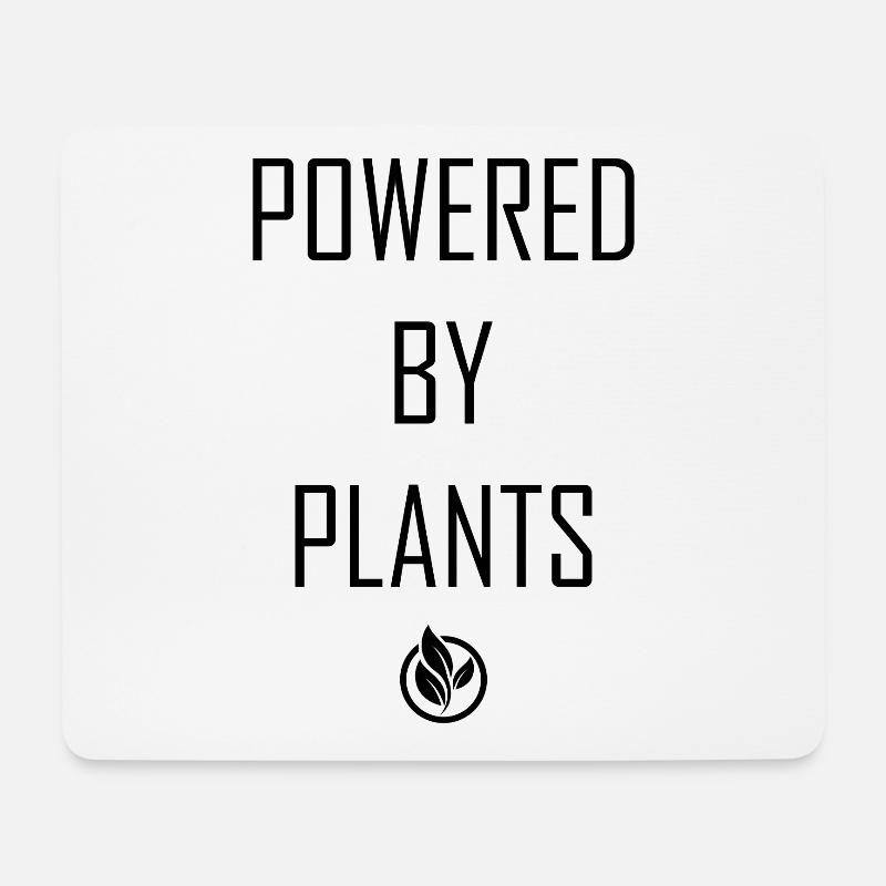 Powered By Plants Vegan Vegane Lebensweise - Mousepad (Querformat) - Weiß