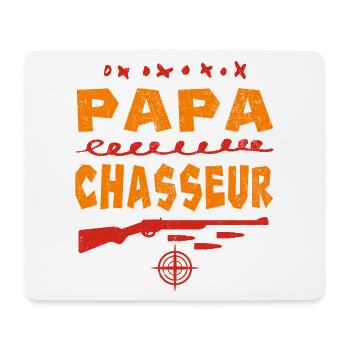 Papa Chasseur - Tapis de souris (format paysage) - blanc - Devant