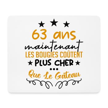 humour anniversaire 63 ans - Tapis de souris (format paysage) - blanc - Devant