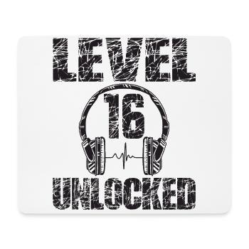 Level 16 Unlocked Geburtstagsgeschenk 16 Jahre - Mousepad (Querformat) - Weiß - Vorne