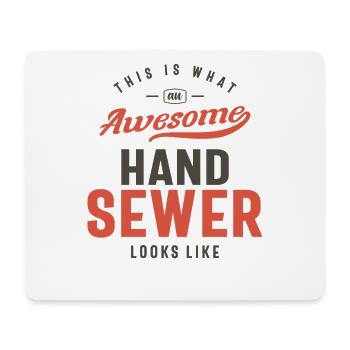 Funny Awesome Hand Sewer Job Occupation - Mouse Pad (horizontal) - white - Front