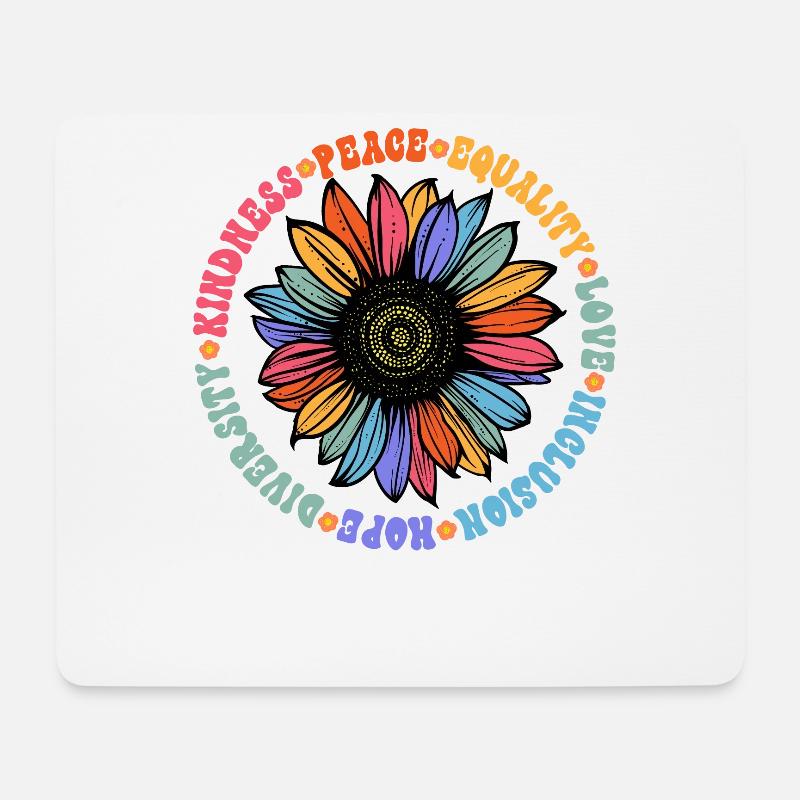 Freundlichkeit Frieden Gleichheit Liebe Hoffnung - Mousepad (Querformat) - Weiß