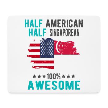 Halb Amerikaner Halb Singapurer - Mousepad (Querformat) - Weiß - Vorne