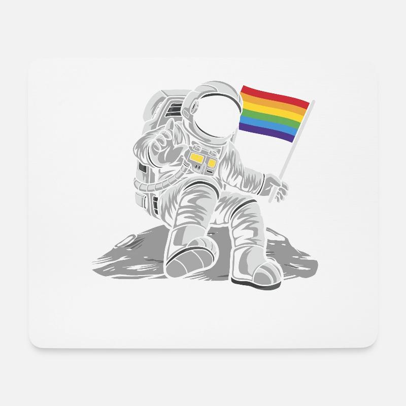 Lgbt Homosexuell Stolz Flagge Regenbogen Raum - Mousepad (Querformat) - Weiß