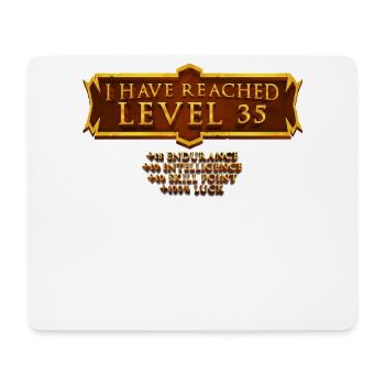 J’ai atteint le niveau 35 rpg jeu en ligne - Tapis de souris (format paysage) - blanc - Devant
