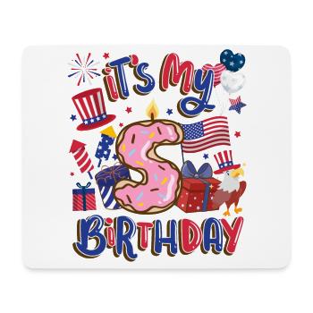 Es Ist Mein 5 Geburtstag Eagle 4. Juli - Mousepad (Querformat) - Weiß - Vorne