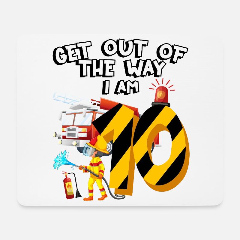 Feuerwehrauto Brandbekämpfung Ich Bin 10 Jahre - Mousepad (Querformat) - Weiß