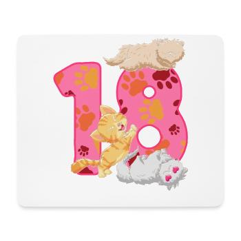 18. Geburtstag Kätzchen | Katze Geburtstag Shirt - Mousepad (Querformat) - Weiß - Vorne