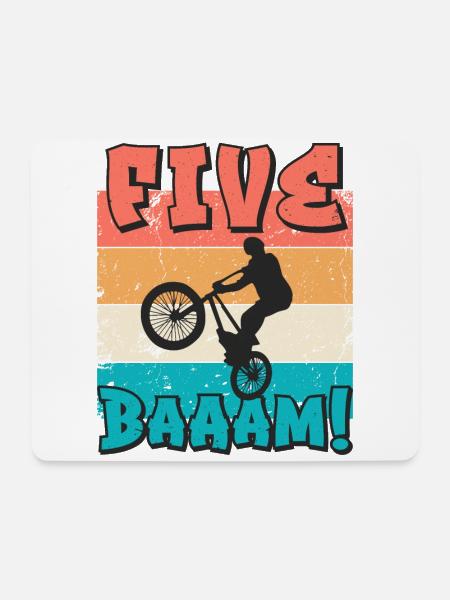 5. Geburtstag Bmx 5 Jahre Geschenk - Mousepad (Querformat) - Weiß
