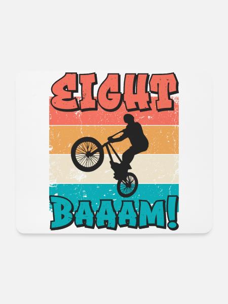 8 Geburtstag Bmx 8 Jahre Geschenk - Mousepad (Querformat) - Weiß